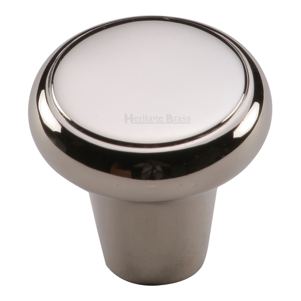 C3990 32-PNF • 32 x 14 x 30mm • Polished Nickel • Heritage Brass Flat Faced Bun Cabinet Knob